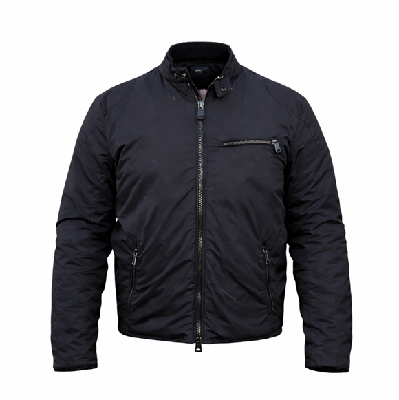 Ralph Lauren Black Label Quilted Bomber Jacket Men’s Large Full Zip Moto Style